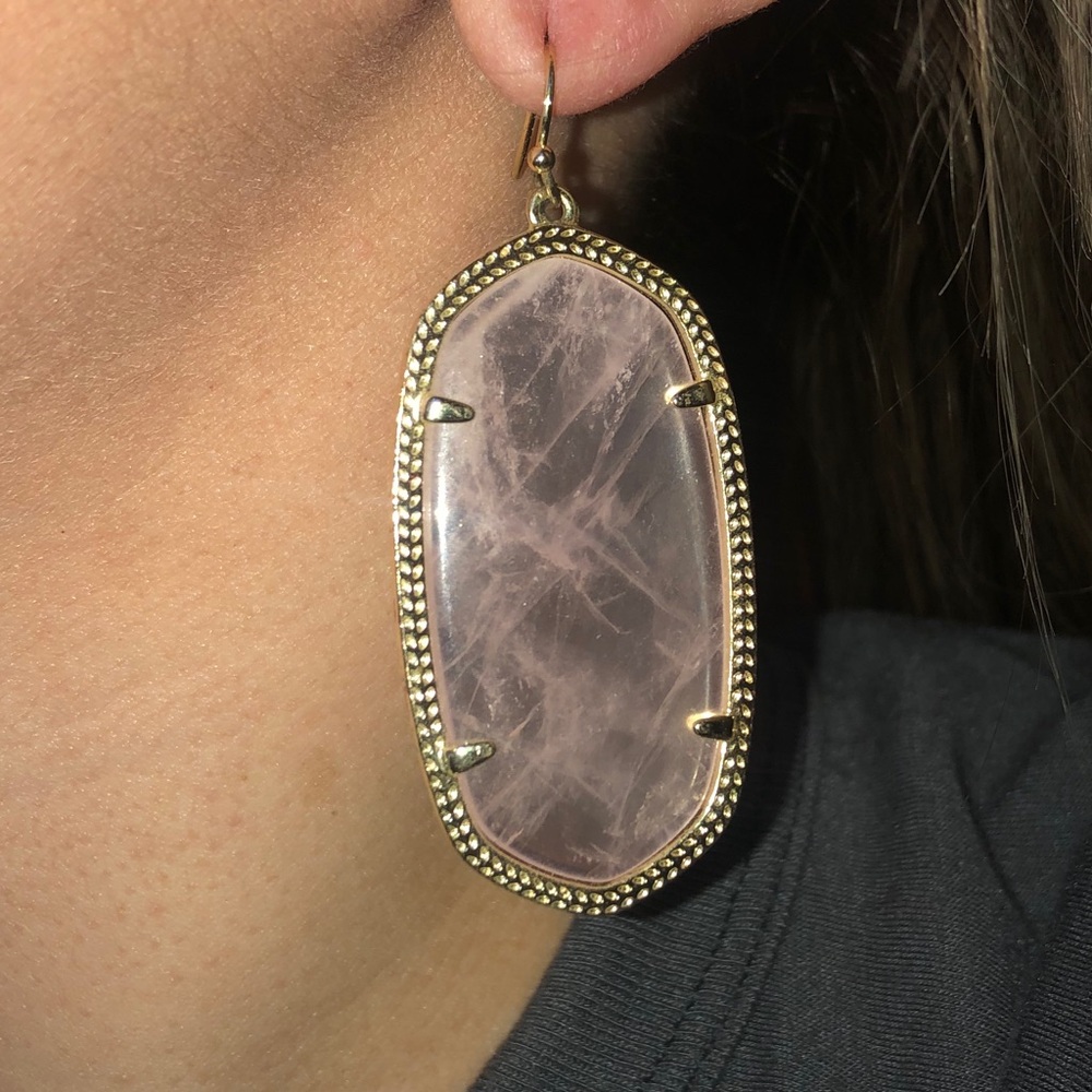 Kendra Scott Elle Drop Earrings - Rose Quartz